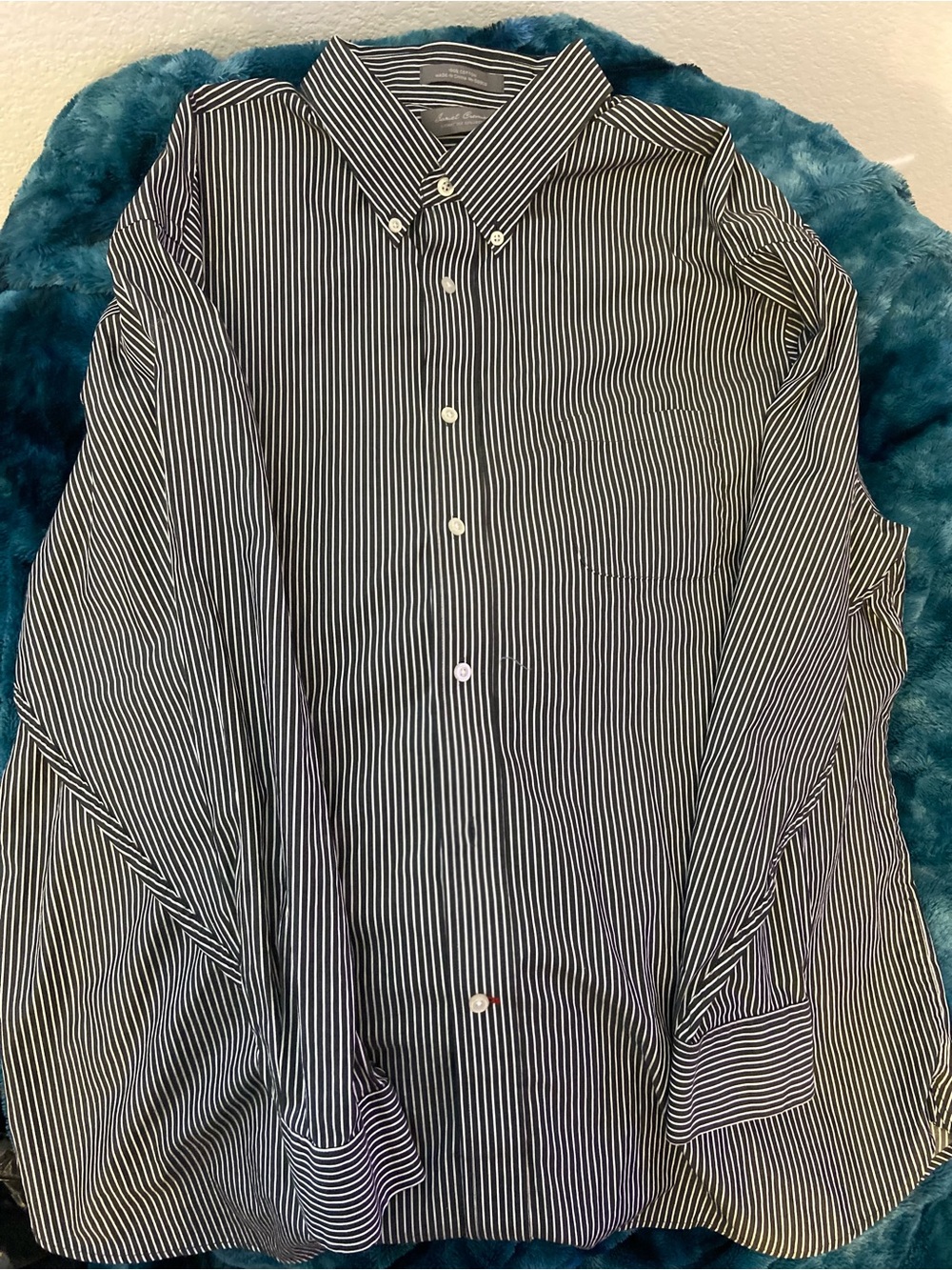 Lot of 2 Men's Long Sleeve Button Down Shirts Size 2XL (Stripe & Micro Print)